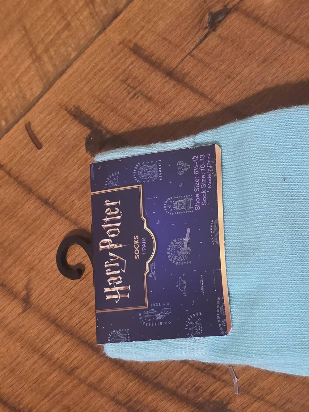 Warner Bros. Harry Potter Aqua Crew Socks with Red and Brown Accents